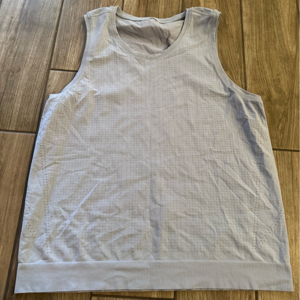 Athleta grey blue Sleeveless Athletic momentum Tank Top size xl